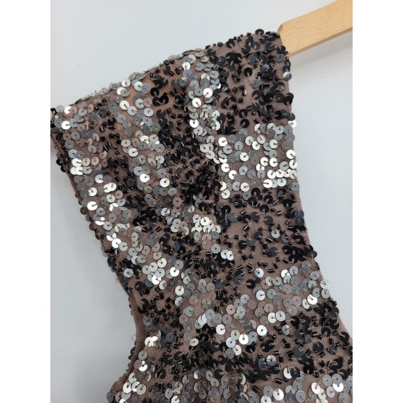 Camille La Vie Sequin 100% Silk Short Mini Dress 10 Short Sleeve - Picture 3 of 10